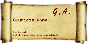Gyuricza Anna névjegykártya