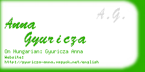 anna gyuricza business card